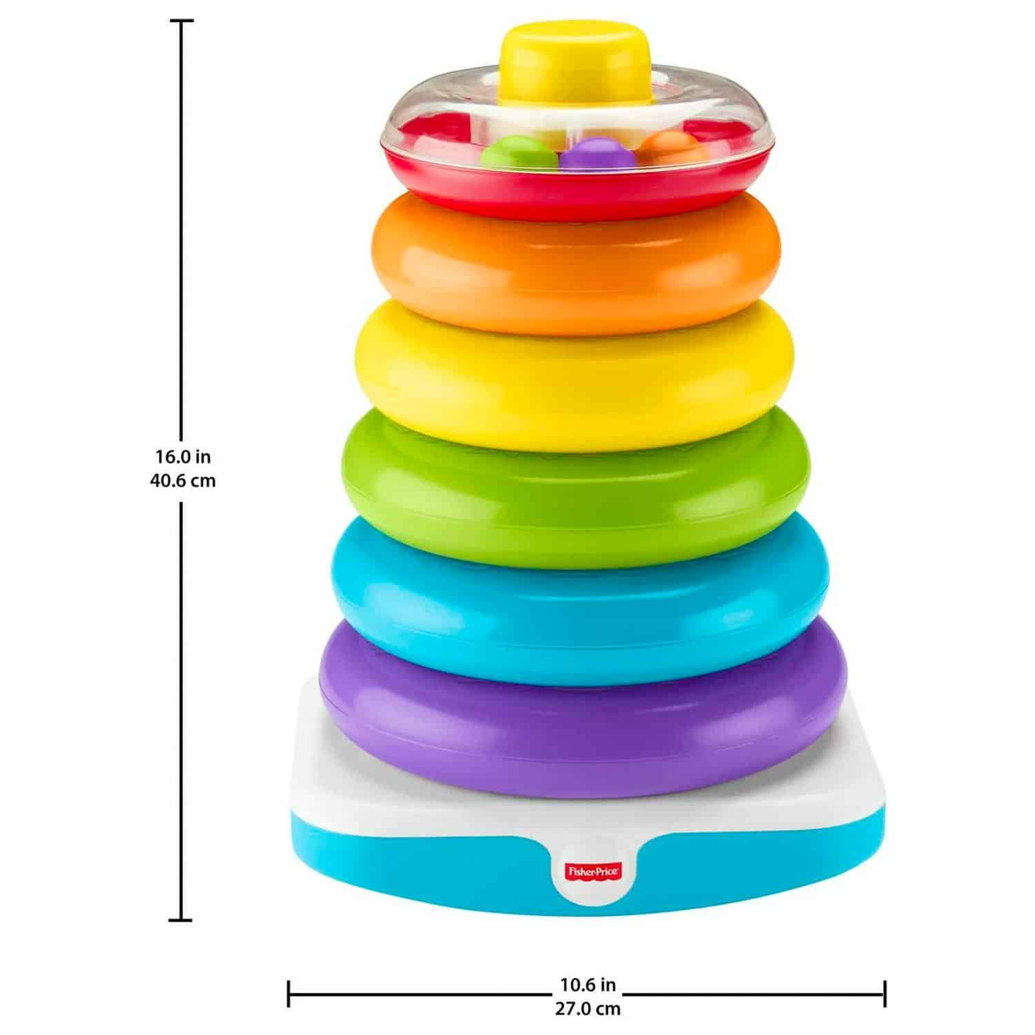 Fisher-Price Giant Rock-a-Stack Infant and Toddler Stacking Toy, 14+ Inches Tall - Image 3