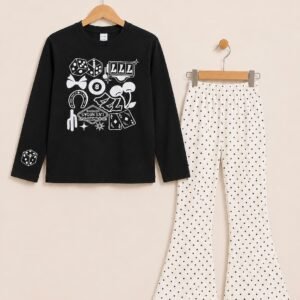 Black and White Trouser Shirts for Girls