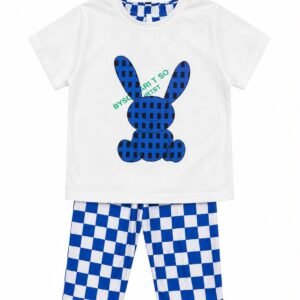 Blue and White Trouser Shirt for Girls