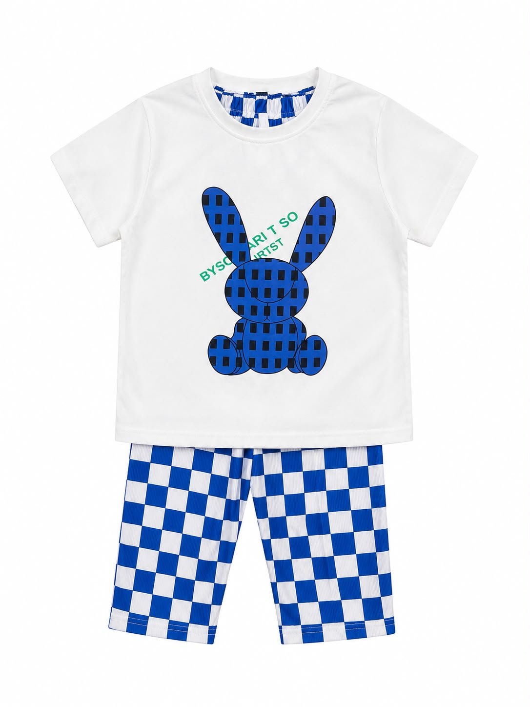 Blue and White Trouser Shirt for Girls