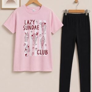 Pink Shirt and black Trouser for Girls